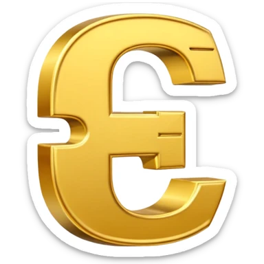 Symbole de currency en or en forme de lettre F précise, seul, 3D, brillant, style emoji simple et lisible sur fond uni. pas une autre lettre

Fcoins sticker