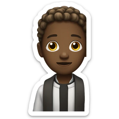 young black boy and a church behing him sticker