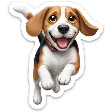 Jumping beagle sticker