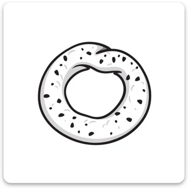 a simit, the Turkish sesame bagel, hand drawn doodle style sticker