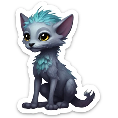  Cute Edgy Realistic Rare Fantasy eldritch Slim Vernid-Trico-Melprin-species by LiLaiRa, by Falvie, full body sticker