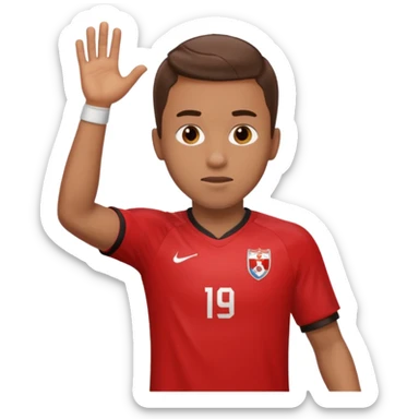 man soccer player with red jersey sticker