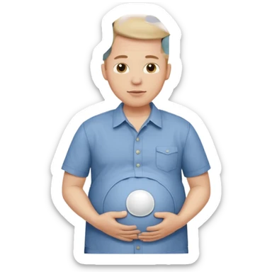 Make a man with a pregnant belly sticker