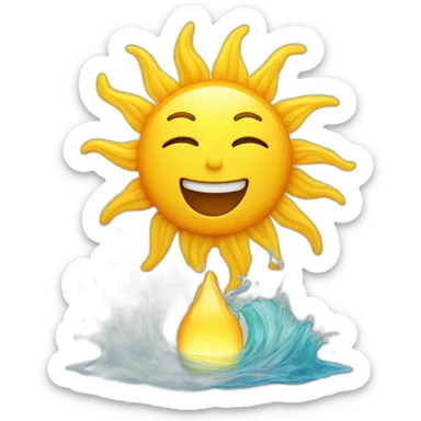 Sun serfing on water sticker