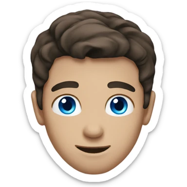 brunette guy with blue eyes sticker