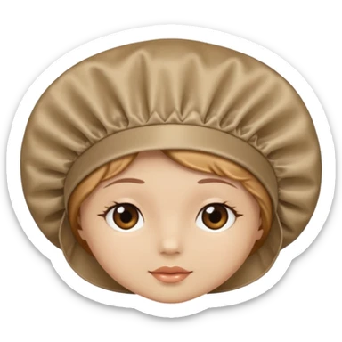 Silk sleep Bonnet emoji light brown skin  sticker