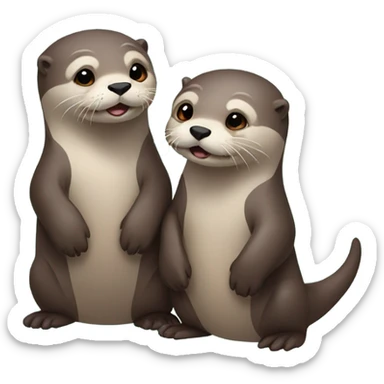 Loving otters sticker