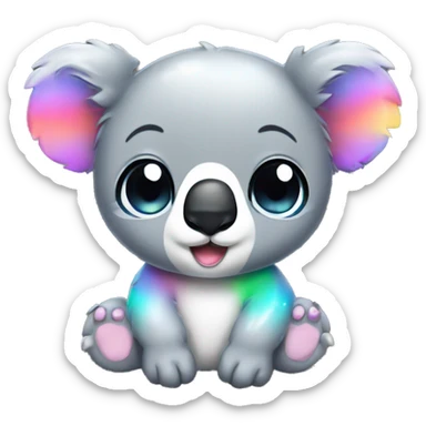 rainbow sparkle koala kawaii sticker