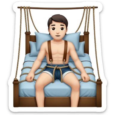 Man strapped to bed bdsm sticker