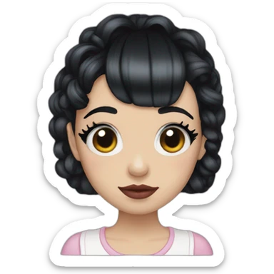 melanie martinez half white and half black hair sticker