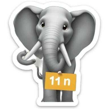 Sign that says #1 Fan with an Elephant sticker