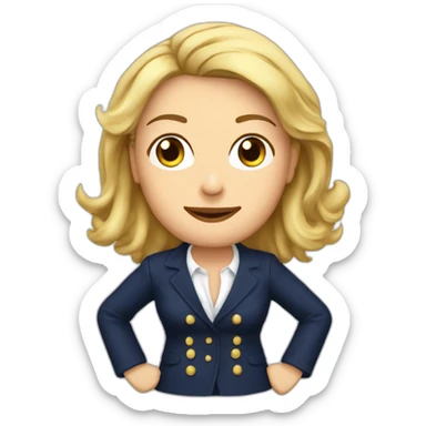 Emanuelle Macran fait un câlin à Marine Le Pen sticker