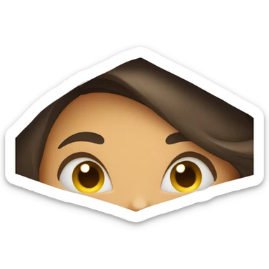 woman's face peeking out of the sheets sticker