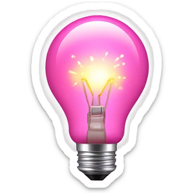 pink Light Bulb with Sparks sticker