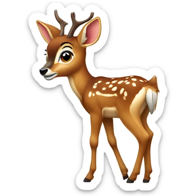 Bambi avec un noeux autour du cou sticker