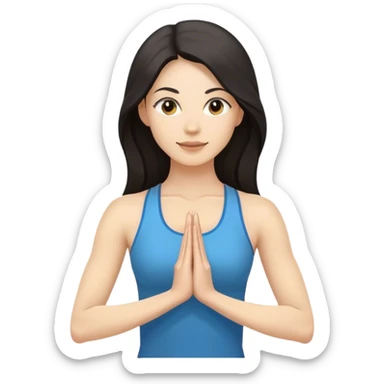 Female Yoga teacher, dark long hair, upper body sticker