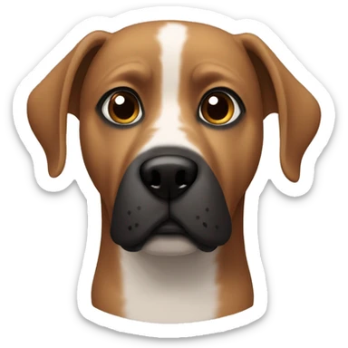 Brow dog  with black nose and mouth  sticker