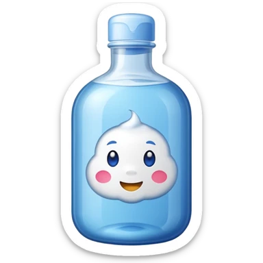 Bottle with a sticker for bath foam   sticker