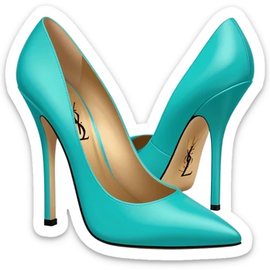 heels yves saint laurent Turquoise colors sticker