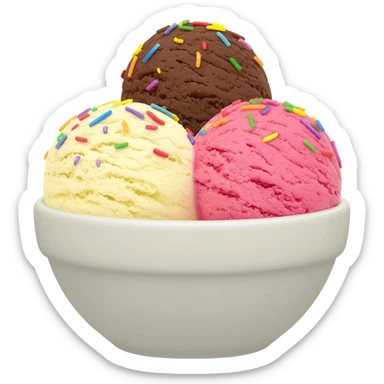 A sticker of Yummy Ice Cream bowl sticker