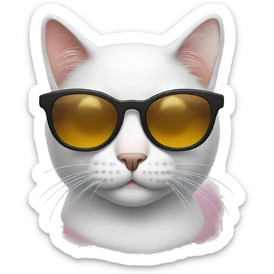 Cat with sunglasses sticker