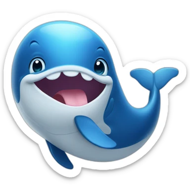 whale winking and giving a thumbs up sticker