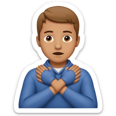 Man with hands gripped around neck crossed like he is choking sticker