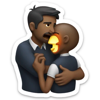 Man whispering in a demons ear sticker