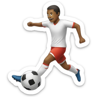 Kicking a soccer ball sticker