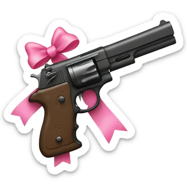 gun with pink bow sticker