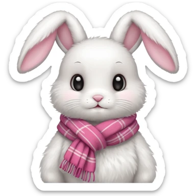 Cute bunny with scarf  sticker