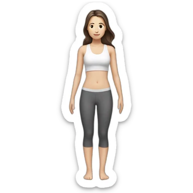 White girl brunette hair in Tadasana yoga sticker