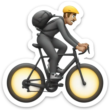 a man cycling in fog sticker