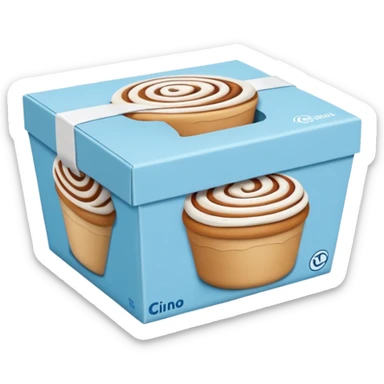light blue cinnabon box sticker