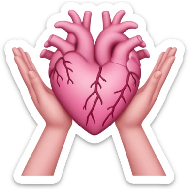 Heart with hands and hear inside hands  sticker