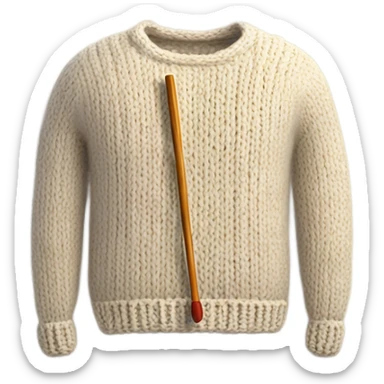half knit sweater with knitting needles sticker