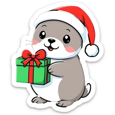 Seal on holidays sticker