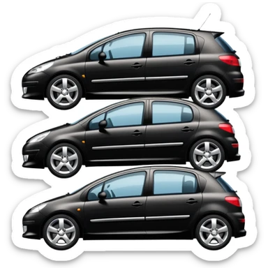 Siyah peugeot 307 yandan sticker