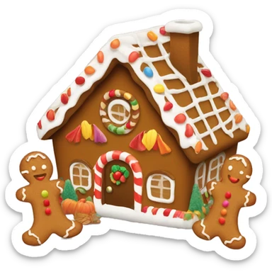 gingerbread house thanksgiving theme sticker