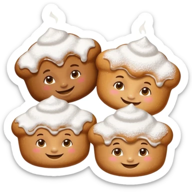 beignets with faces sticker