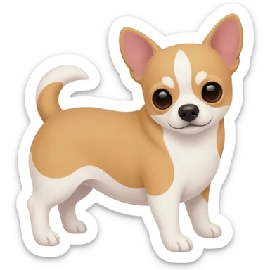 Chihuahua beige et blanc au ventre sticker