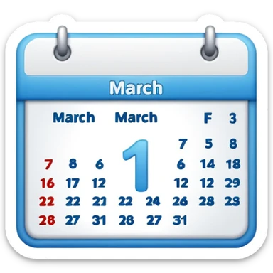 calendario del 1 de marzo sticker