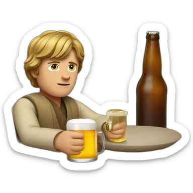 Luke Skywalker with a beer sticker