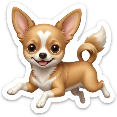 chihuahua jumping  sticker