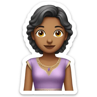 Indian girl in a lavender dress  sticker