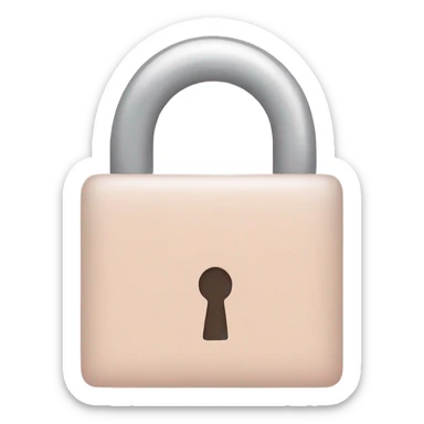 Design a minimalist lock emoji with a tiny heart inside. The lock should be modern and sleek, using simple lines. The heart should be small but visible inside the lock. Use a clean, minimal style with soft colors. sticker