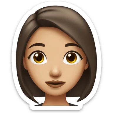 a cute girl with pretty eyes and perfect lips and brunette hair  sticker