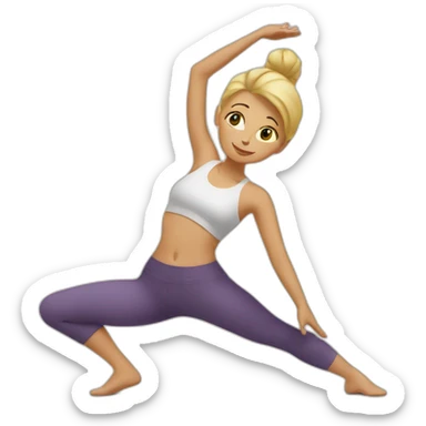 Blonde lady doing yoga sticker