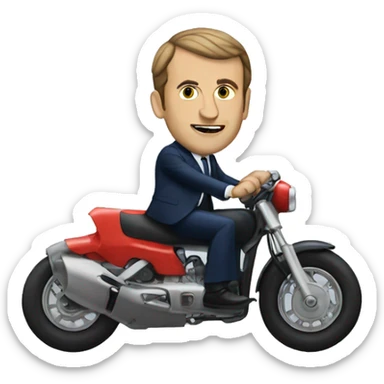macron au volant sticker