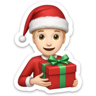 Laughing emoji with christmas sticker